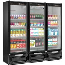Visa Cooler 1468L GCVR-1450 PR 3 Portas de Vidro Preta Gelopar