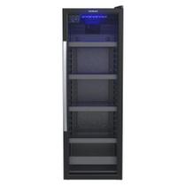 Visa Cooler Expositor Cervejeiro Porta Vidro 200l Blue Light Expvqbl 200 - Venax Preto Fosco 220v