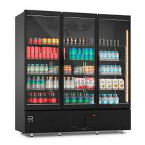 Visa Cooler Premium Multiuso 3 Portas Vidro Aquecido Inverter Preto/Preto VCMPR3P 220V - Refrimate