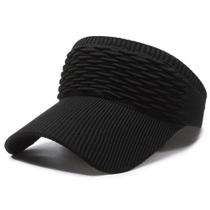 Viseira Aba Longa Boné Moda Blogueira Respirável Preto Viseira Aba Longa Boné Moda Blogueira Respirável Preto