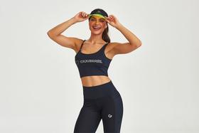 Viseira Aba Neon Cajubrasil Preto/Amarelo Luminix