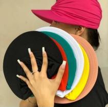 Viseira Boné Praia Aba Curva Larga Aberto Secagem Rápida Proteção Solar Uv50 Moda Feminina Colorido