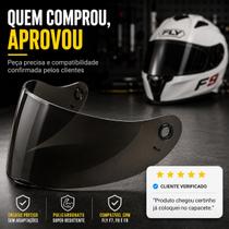 Viseira Capacete Fly F7 F8 F9 City Classic Flash HG Match Fume 2mm Viseira Capacete Fly F7 F8 F9 City Classic Flash HG Match Fume 2mm