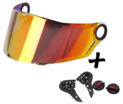 Viseira capacete ls2 ff358 fw3 revo vermelha dourada +reparo