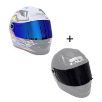Viseira Capacete Ls2 FF358 Revo Azul Mais Viseira Fume