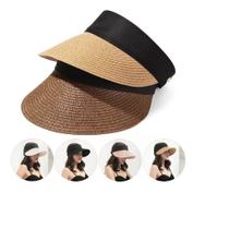 viseira Chapeu De Praia palha ENTRANCADO COM tiras autocolantes 60029D viseira Chapeu De Praia palha ENTRANCADO COM tiras autocolantes 60029D