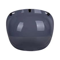 Viseira De Capacete De Moto Estilo Retrô Com Três Botões E Espelho Bolha - Lente Autêntica