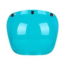 Viseira De Capacete De Moto Estilo Retrô Com Três Botões E Espelho Bolha - Lente Autêntica