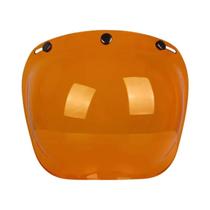 Viseira De Capacete De Moto Estilo Retrô Com Três Botões E Espelho Bolha - Lente Autêntica
