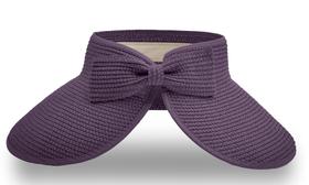 Viseira de verão de palha EMEM Apparel feminina roxa UPF 50+