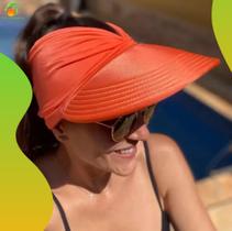 Viseira Dupla Face Proteção Solar Uv50+ Turbante Feminino Bone Piscina Moda Praia 2 Cores Verão