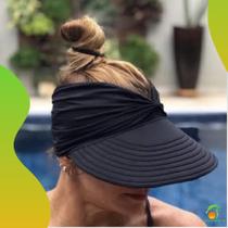 Viseira Dupla Face Proteção Solar Uv50+ Turbante Feminino Bone Piscina Moda Praia 2 Cores Verão - Easy Produções