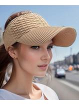 Viseira Feminina Aba Longa Tecido Respirável Praia Boné