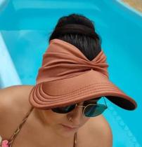 Viseira Feminina com Proteção Solar Uv50+ Turbante Bandana