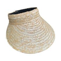 Viseira Feminina de Palha de Trigo Dourada para Praia e Piscina Viseira Feminina de Palha de Trigo Dourada para Praia e Piscina