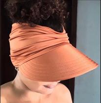 Viseira Feminina De Praia Turbante Uva E Uvb Fps 50 - Terra Cota Viseira Feminina De Praia Turbante Uva E Uvb Fps 50 - Terra Cota