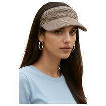 Viseira Feminina Tricot Ajustável Chapéu de Praia Moda Verão Cor:MarromTamanho:Único Viseira Feminina Tricot Ajustável Chapéu de Praia Moda Verão Cor:MarromTamanho:Único