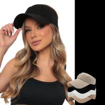 Viseira Feminina Verão Esportiva Fitness Respirável CROCHÊ Caminhada 881