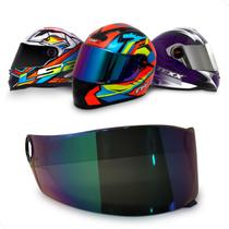 Viseira Para Capacete Motociclista- LS2 Modelos FF358 FF396 Helt Strada Txx Action FW3 Modelos GTX - Cores: Cromada, Fumê, Dourada, Azul, Camaleão