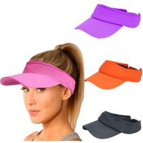 Viseira Sol Boné Praia Volei Corrida Esporte Tenis Proteção Feminina Premium Verão Viseira Sol Boné Praia Volei Corrida Esporte Tenis Proteção Feminina Premium Verão