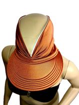 Viseira Turbante Com Proteção solar 50+ Dupla face (Bronzeada com branco)