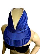 Viseira Turbante Com Proteção solar 50+ Dupla face (Nude com Azul marinho)
