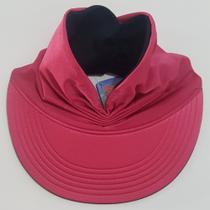 Viseira Turbante Com Proteção solar 50+ Dupla face (Pink com Preto)