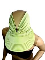 Viseira Turbante Com Proteção solar 50+ Dupla face (Verde oliva com preto)