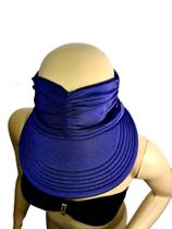Viseira Turbante Com Proteção solar 50+, Modelo Drapeado (Azul)