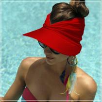 Viseira Turbante Feminina Praia Piscina Várias Cores Boné Feminino Verão Moda