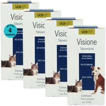 Visione Colírio Tobramicina 5ml Para Cães e Gatos ucbvet Kit Com 4
