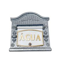 Visor ÁGUA para Muros e Portões Alumínio Fundido modelo Clássico Preto Texturizado Letras Prateadas