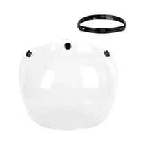 Visor De Capacete De Motocicleta Estilo Retrô Com Três Botões, Lente Autêntica