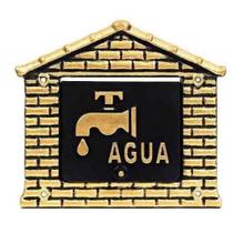 Visor de Leitura de Água para Muro Dourado 20x20 cm