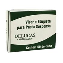 Visor e etiqueta p/ pasta suspensa delucas c/ 50