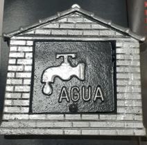 Visor para leitura de água ferro fundido E-049 preto e branco