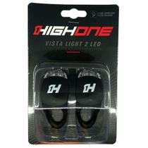 Vista Light Diant/Tras 2 Led Silicone Preto High One C/ Viso Acrílico