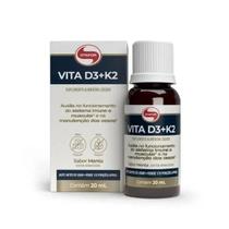 Vita D3 + K2 Vitamina D Líquida Sabor Menta 20ml Vitafor