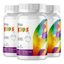 Vita Kids Polivitamínico Infantil 30 Gomas Natulha kit 3 unidades