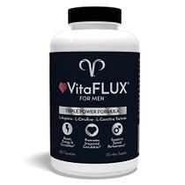 VitaFLUX Triple Power Suplemento de Óxido Nítrico para Desempenho Masculino, Resistência, Energia, Recuperação - L Arginina 2000mg, L Citrulina 1000mg, L Carnitina 1000mg, Zinco, Magnésio - Aminoácidos, 180 Cápsulas