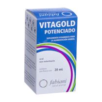 Vitagold Potenciado 20ml Passarinho Criador Pássaros Vitamina Aumento no Ganho de Peso Fertilidade