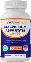Vitamatic Aspartato de Magnésio 400mg com B6, 90 Cápsulas