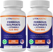 Vitamatic Sulfato Ferroso 325 mg + Vitamina C 250 comprimidos