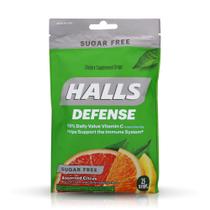 Vitamin C Drops Halls Defense, sem açúcar, citrinos variados, 25 quilates