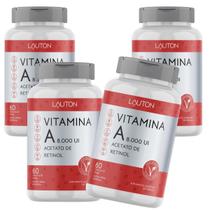 Vitamina A 8000 UI Acetato De Retinol Premium Lauton Vegano - Kit 4