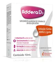 Vitamina Adder D3 400ui Gotas Com 10ml Sem Sabor