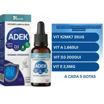 Vitamina ADEK A D3 E K2 Frasco 20 ml gotas d3 2000ui KADE Supraervas