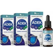Vitamina ADEK Vitamina K2 Vitamina A Vitamina D3 Vitamina E 20 ml gotas KADE d3 2000ui Kit 3 frascos Supraervas