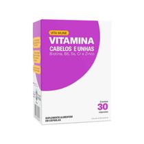 Vitamina alimentar vita mune cabelos e unhas com 30 comprimidos