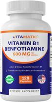 Vitamina B1 Benfotiamina 600 mg 120 cápsulas vegetais Vitamatic Vitamina B1 Benfotiamina 600 mg 120 cápsulas vegetais Vitamatic